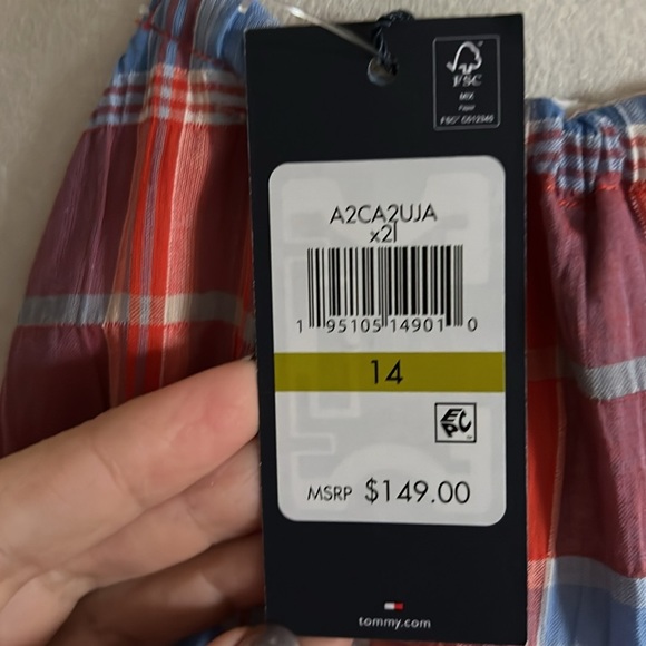 Tommy Hilfiger Red and Blue Plaid Maxi Dress - Picture 7 of 11